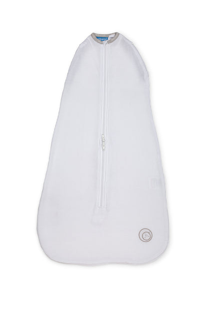 Joey Pod Transitional Swaddle Bag 0.5 TOG  White with Platinum Binding