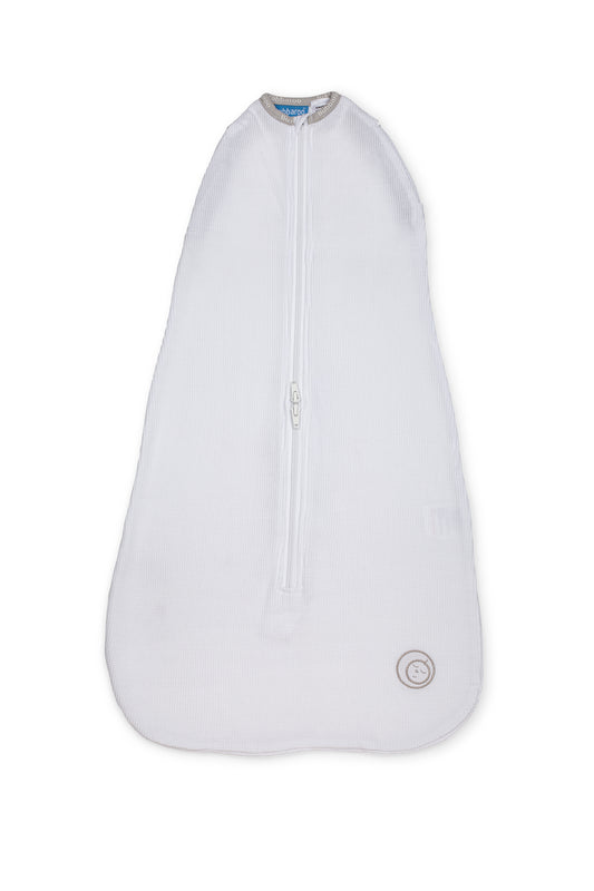 Joey Pod Transitional Swaddle Bag 0.5 TOG  White with Platinum Binding