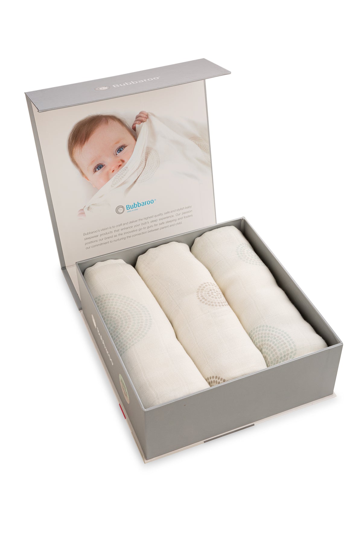 Bamboo Baby Muslin Wrap 3 Pack Teal/Mocha Dot