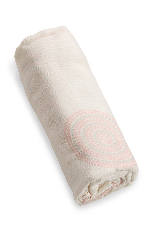 Bamboo Muslin Wrap Singles Pink Dot